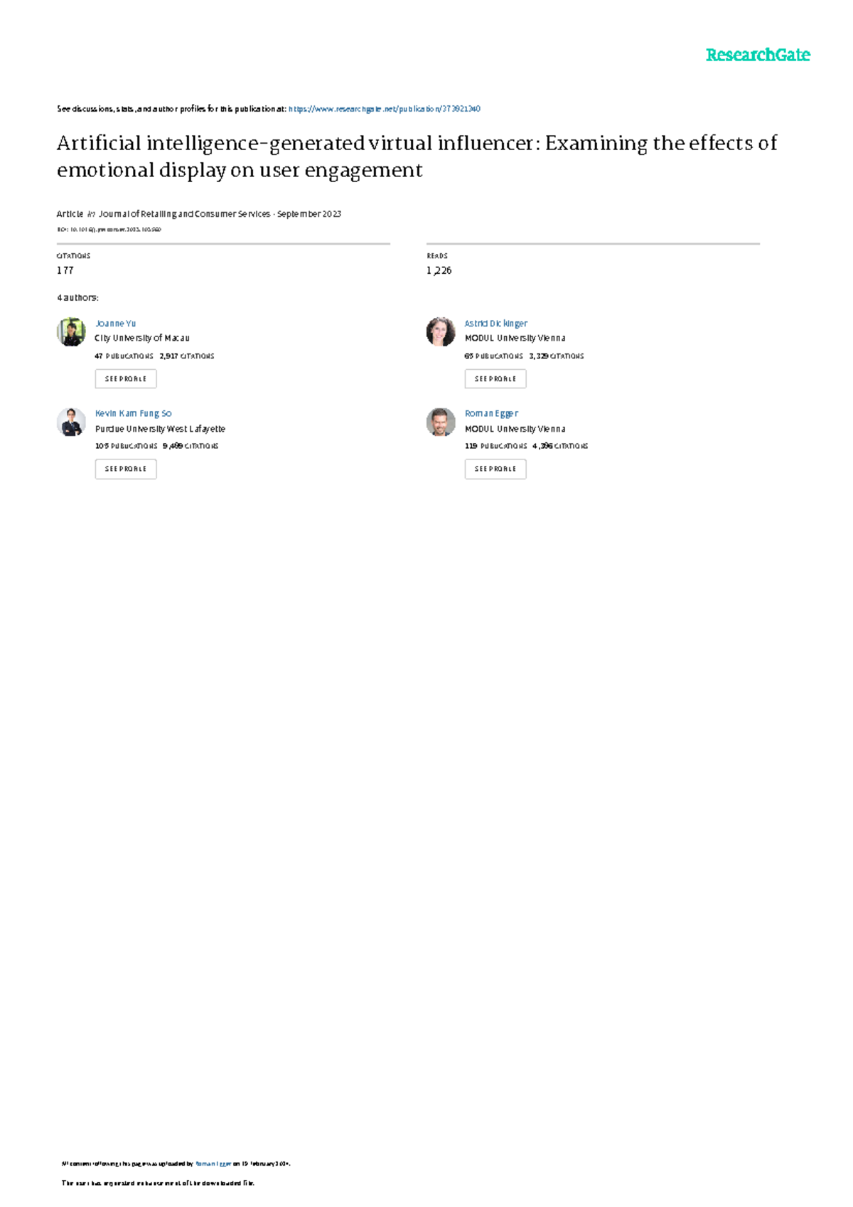 Artificial Intelligence and User Engagement: The Role of Emotions in ...