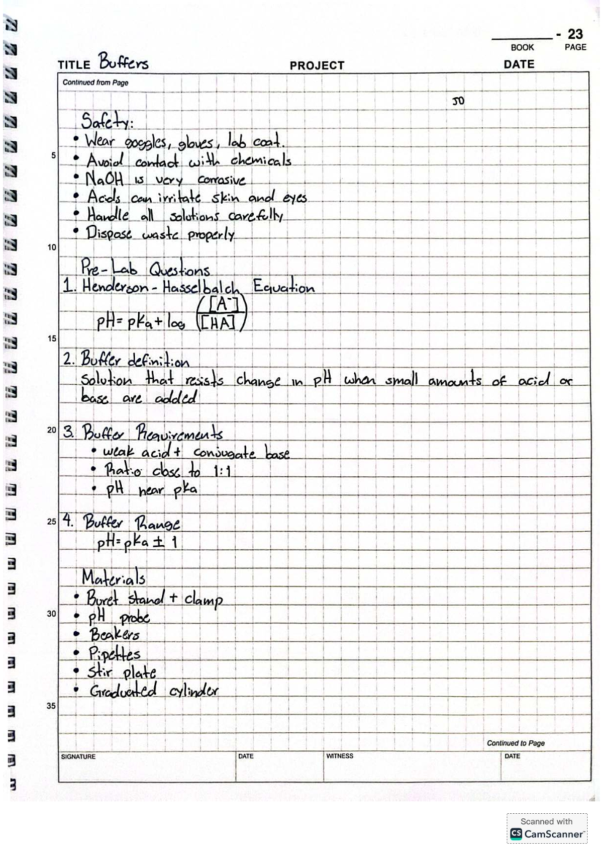 Buffers - Project 23 & 24 Notes on Acid-Base Systems - Studocu