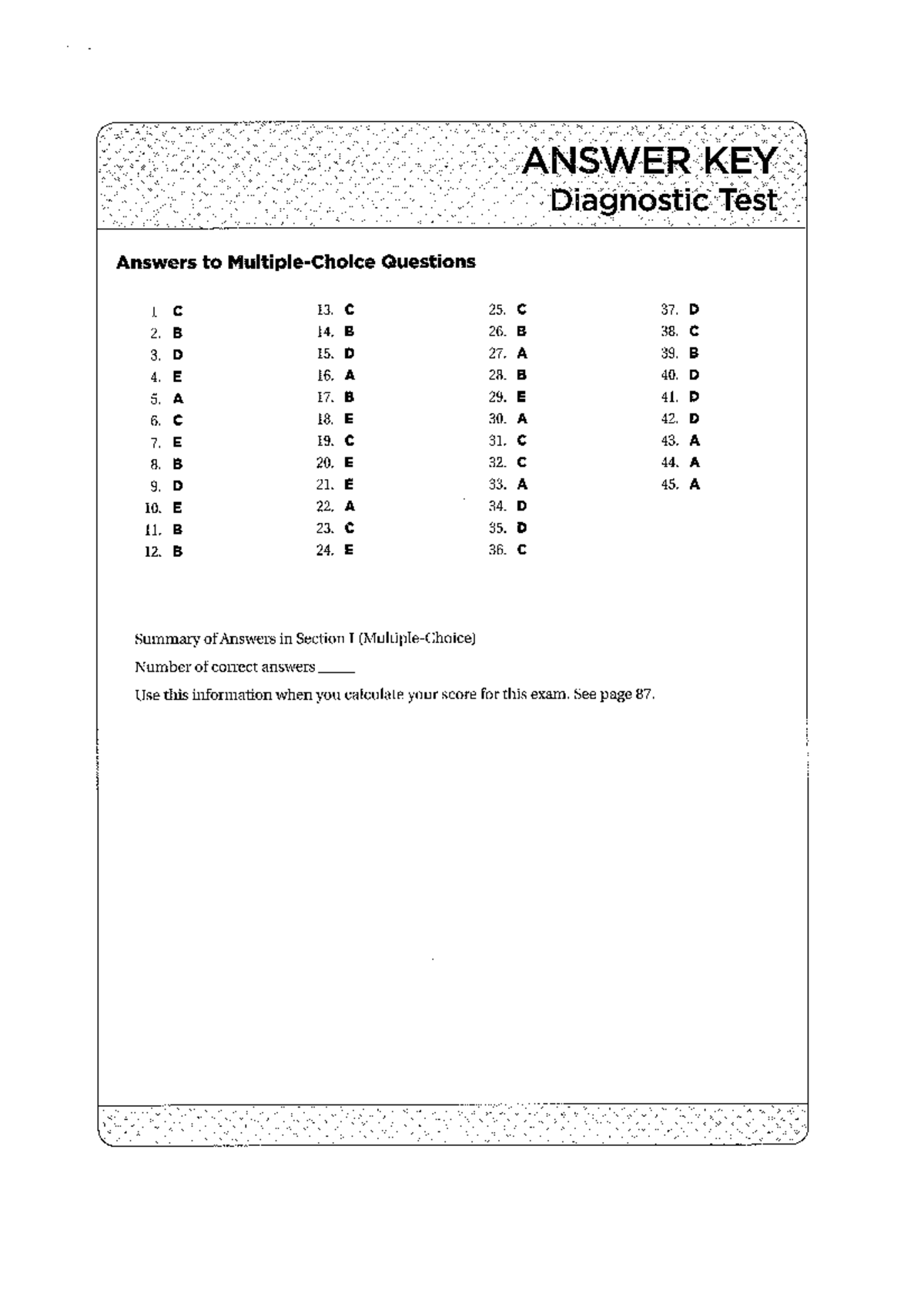 Barrons AP Language Diagnostic Test Answer Key - Studocu