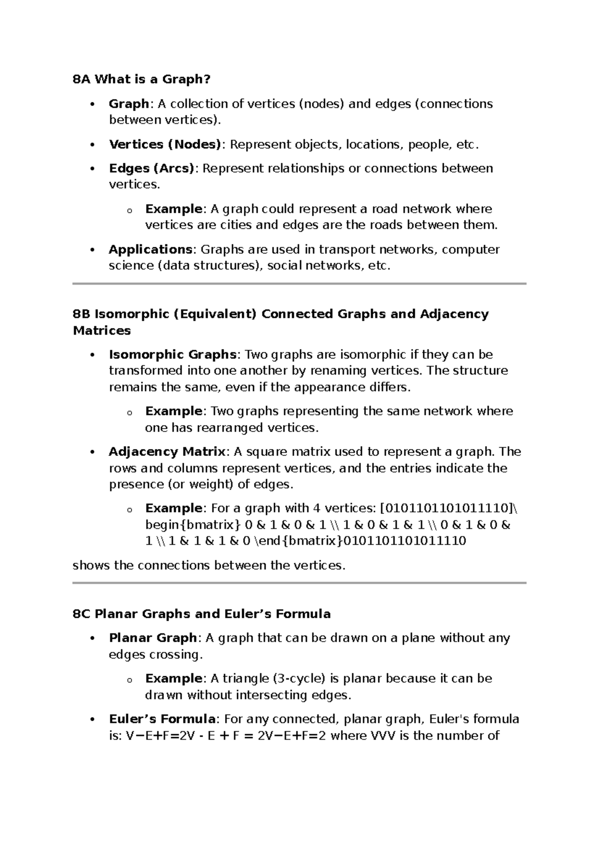 Y11 MGN Graph & Network Theory Comprehensive Notes - Studocu