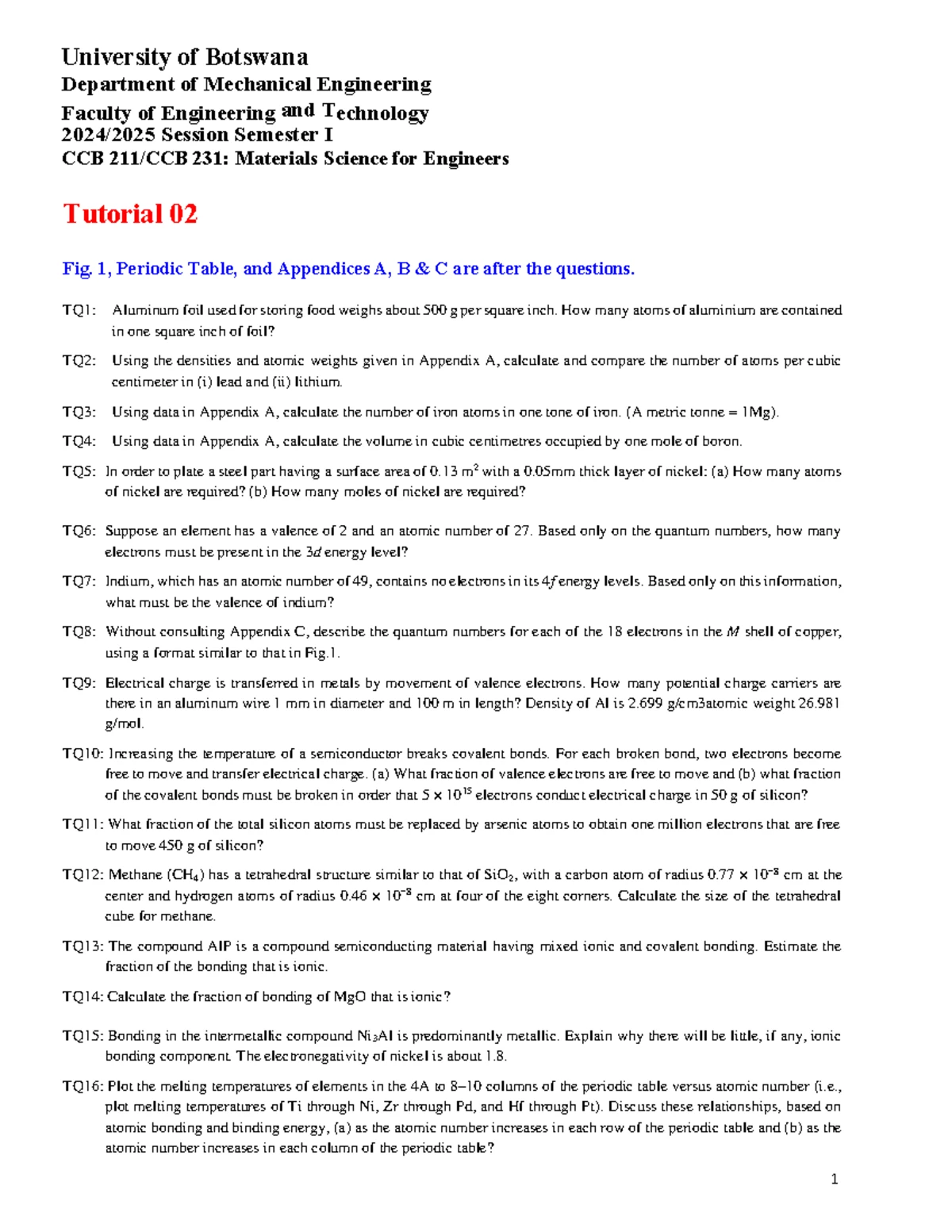 Tutorial 03 - attempt toturial questions to prepare for exams and ...
