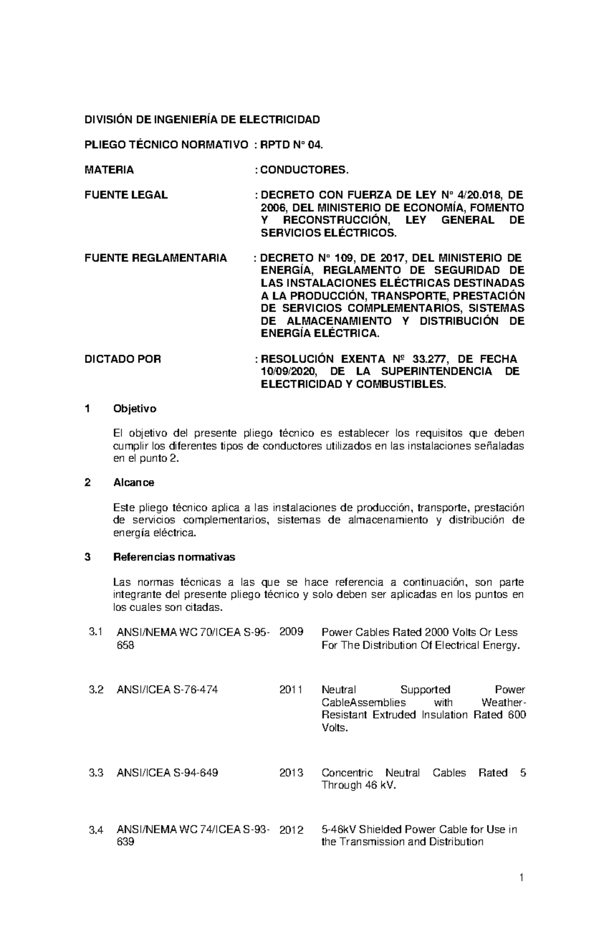 RPTD 04: Normas Técnicas para Conductores en Instalaciones Eléctricas ...