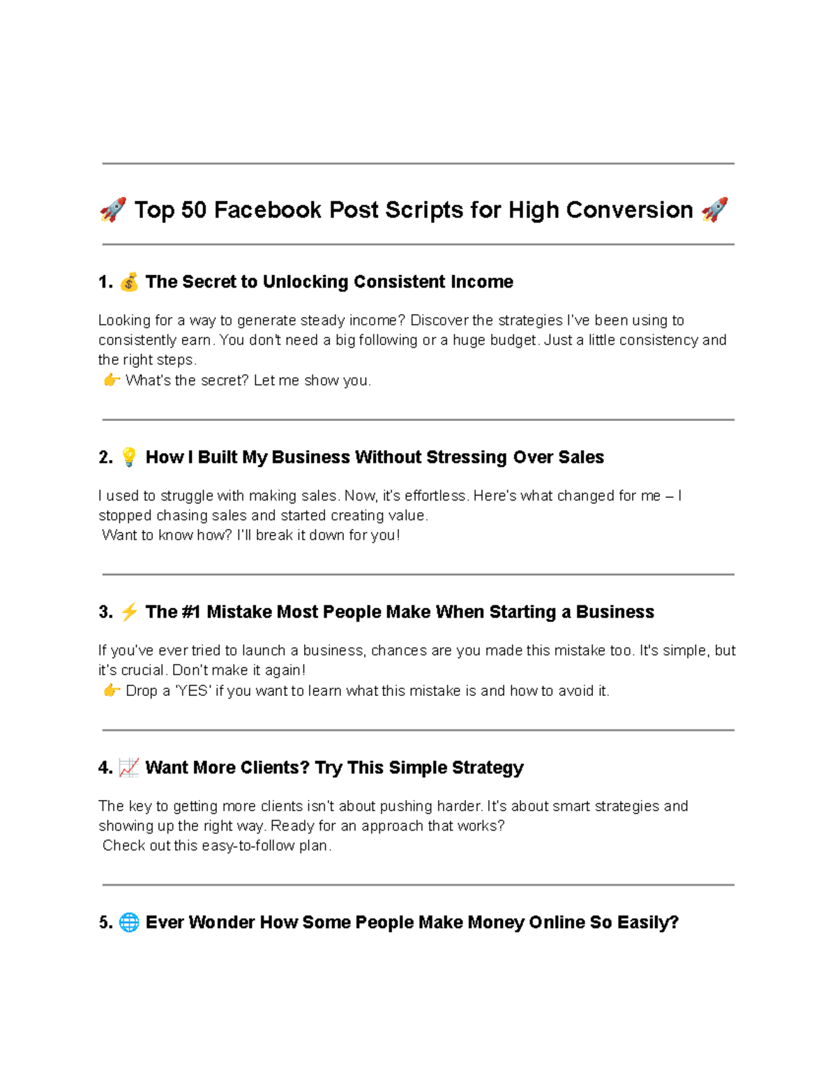 🚀 Top 50 Facebook Post Scripts for High Conversion 🚀 - 🚀 Top 50 ...