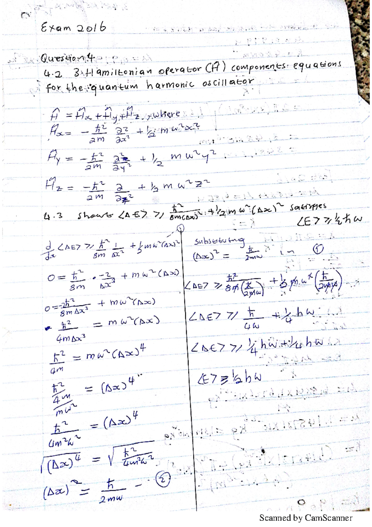 2016 mome Exam QUANTUM MECHANICS - SPHA031 - Studocu