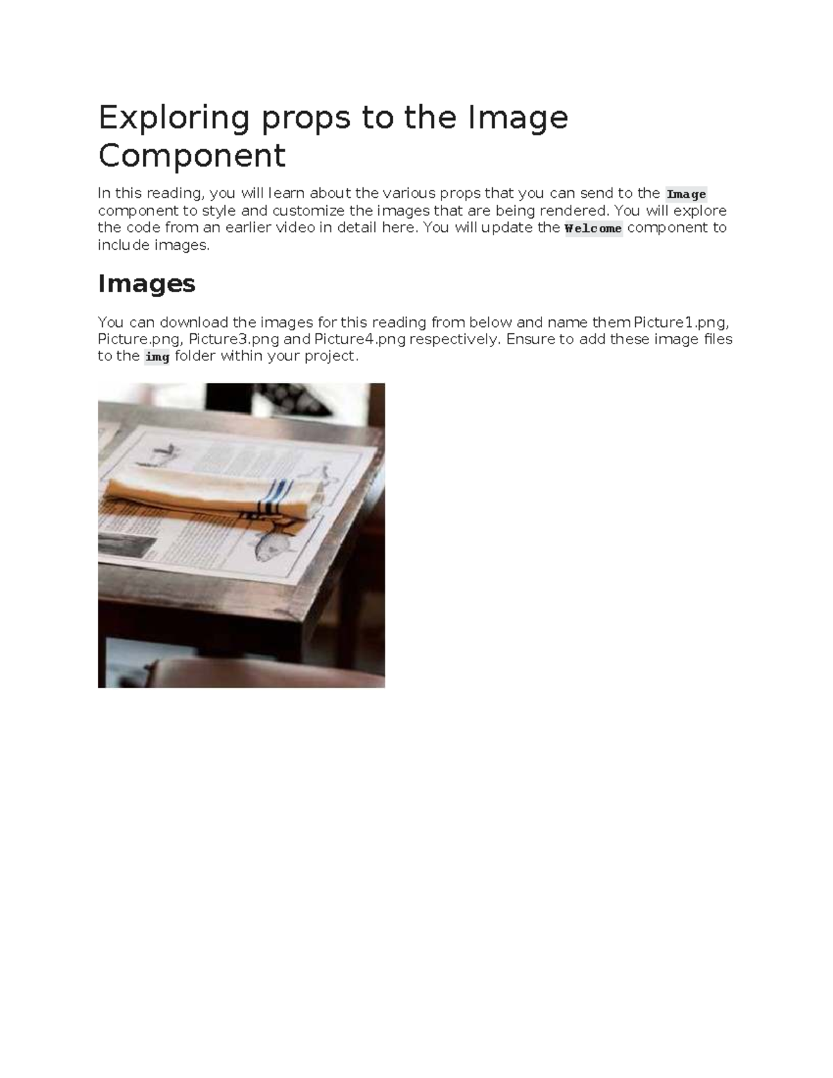 13-Exploring Props for the Image Component in React Development - Studocu