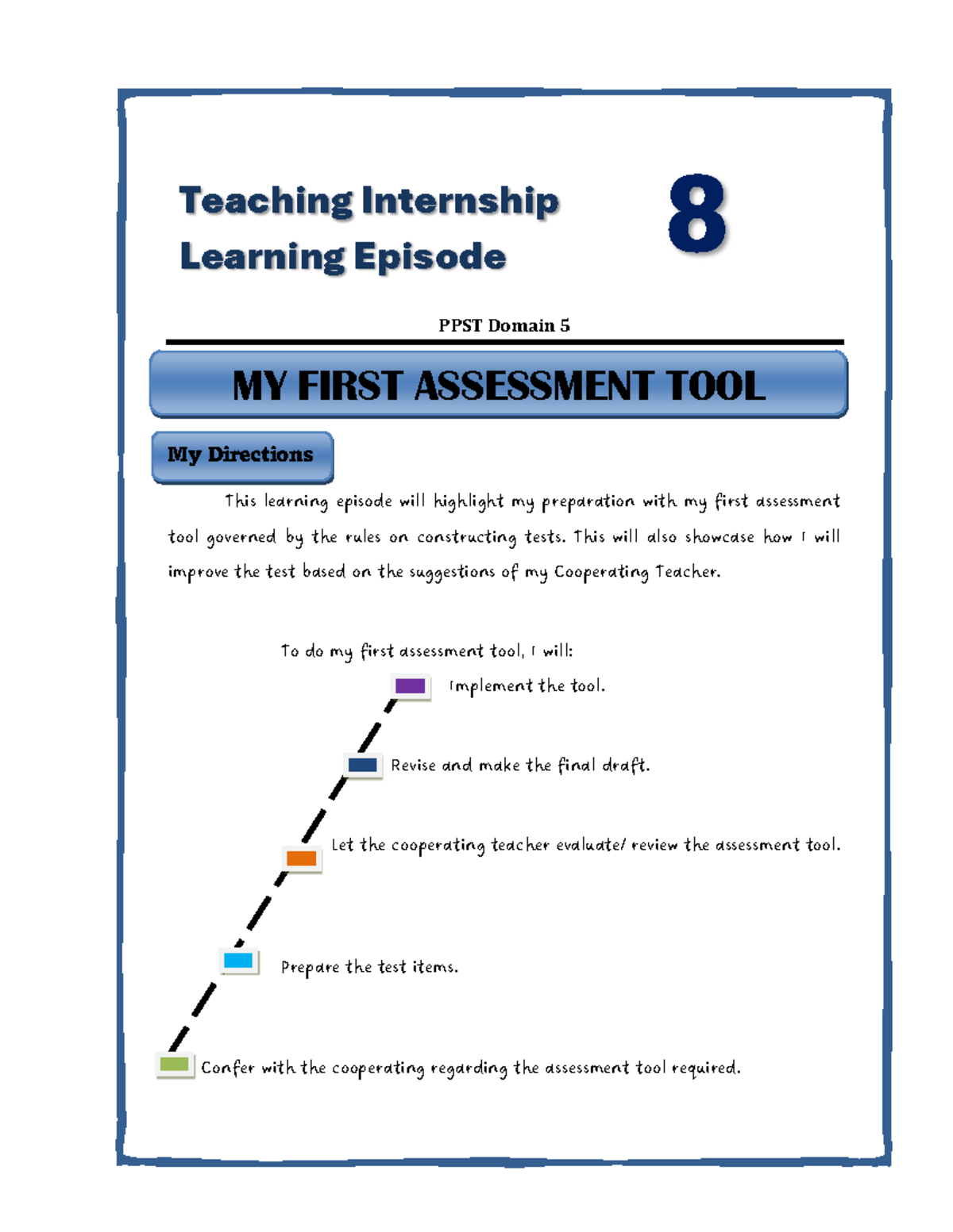 Teaching Internship EP 8: My First Assessment Tool Development - Studocu
