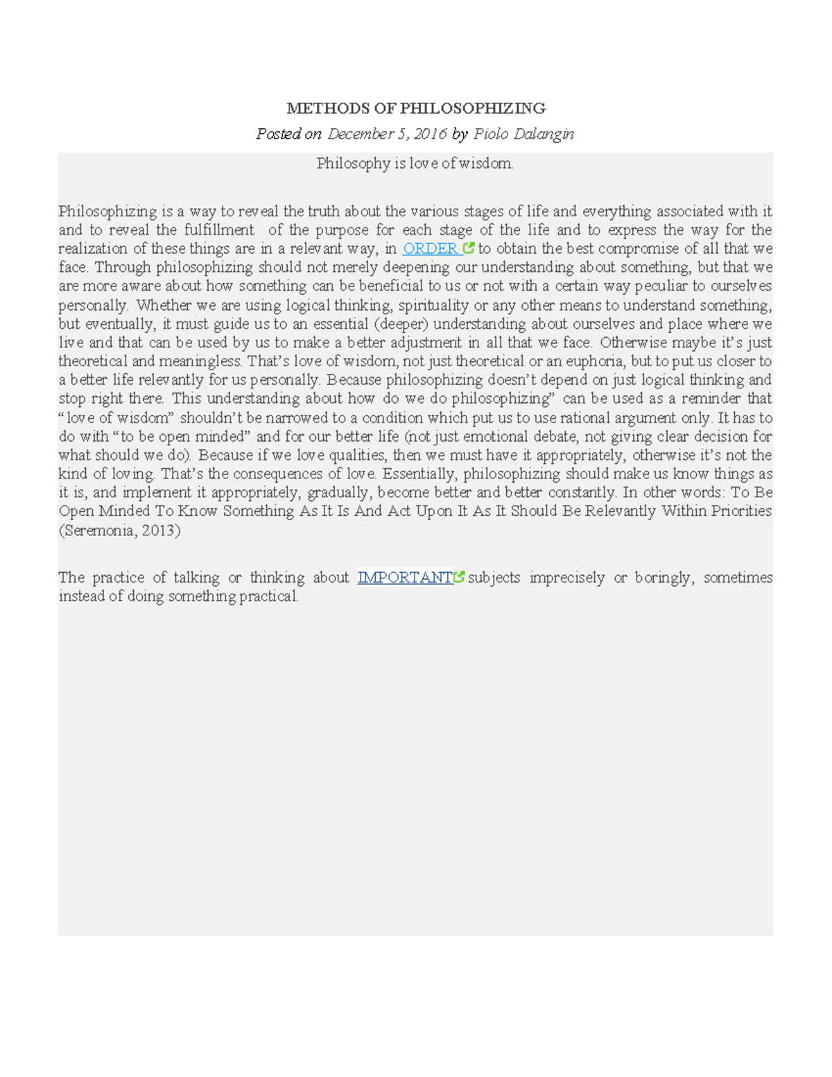 M Ethods OF Philosophizing - METHODS OF PHILOSOPHIZING Posted on ...