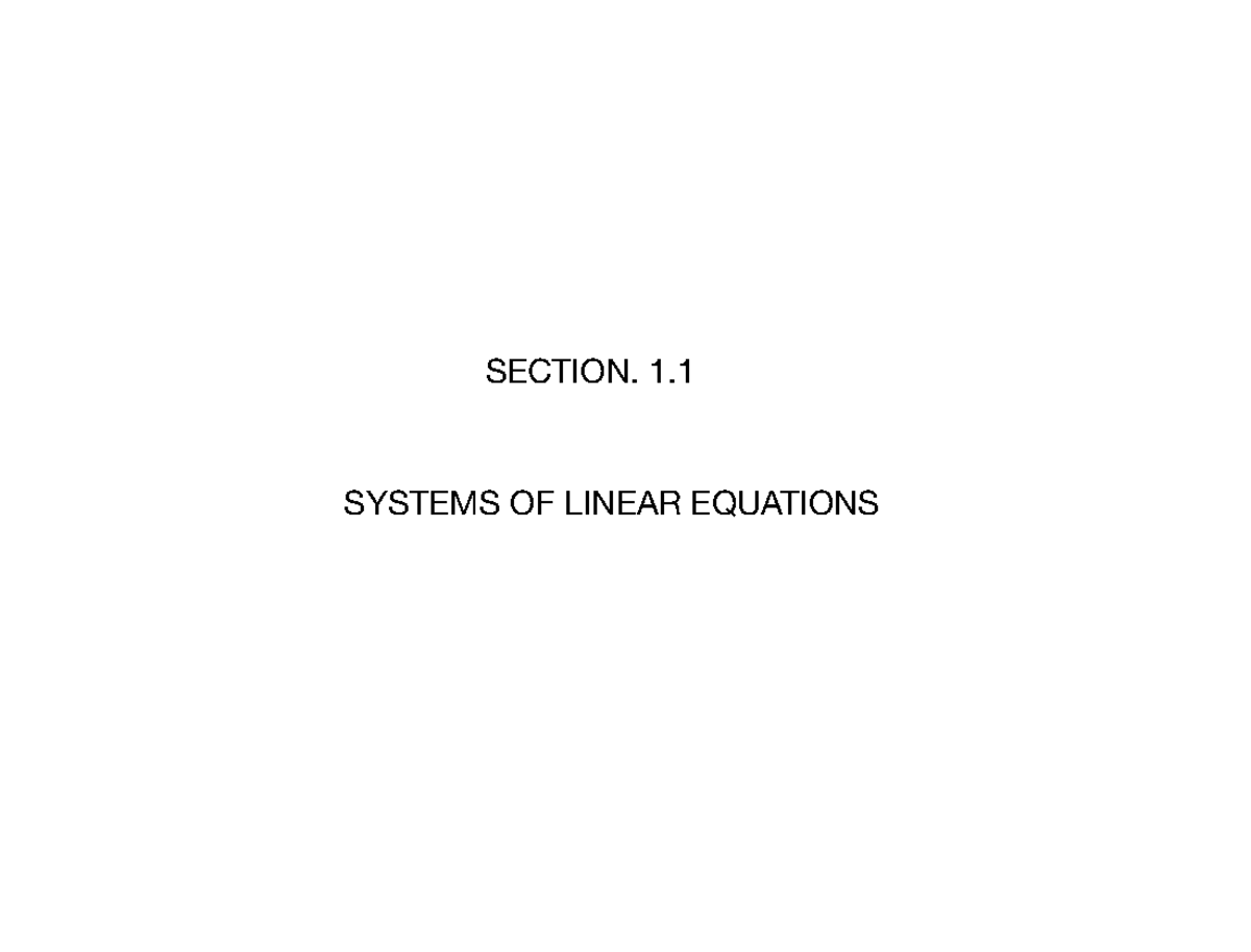 Final Exam Notes: Systems of Linear Equations (F25) - Studocu