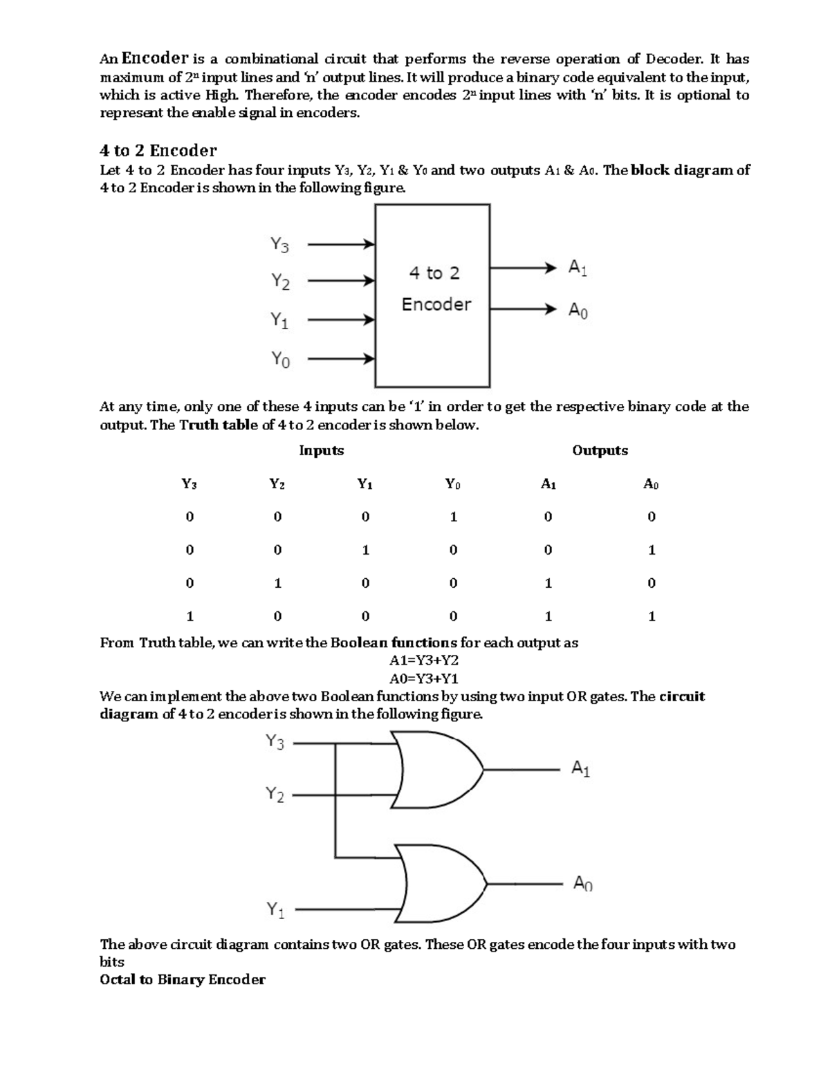 Encoder and Decoder Concepts: 4 to 2 and 2 to 4 Implementations - Studocu
