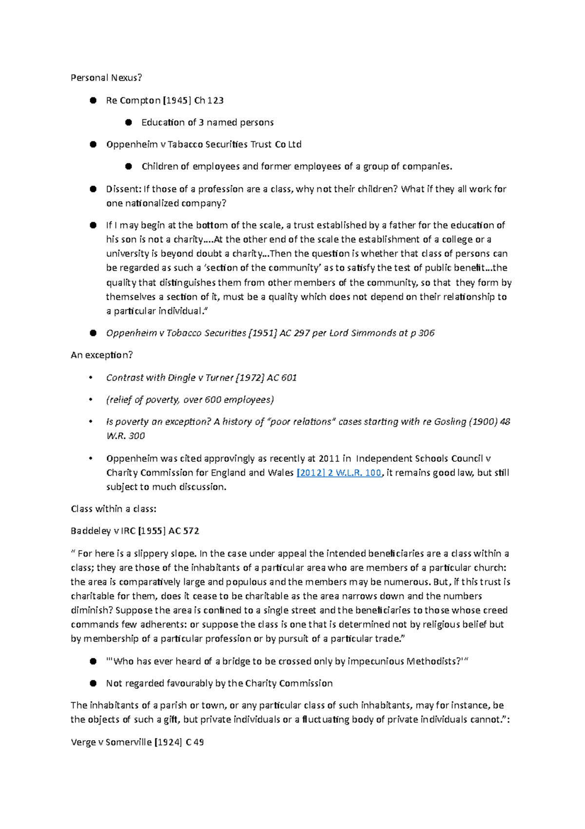 Case Study: Charitable Trusts and Public Benefit in Law - Studocu