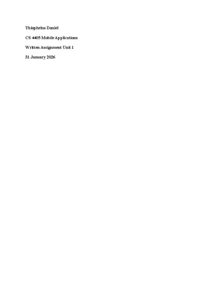Mobile App Development - Study Notes & Assignments - Studocu