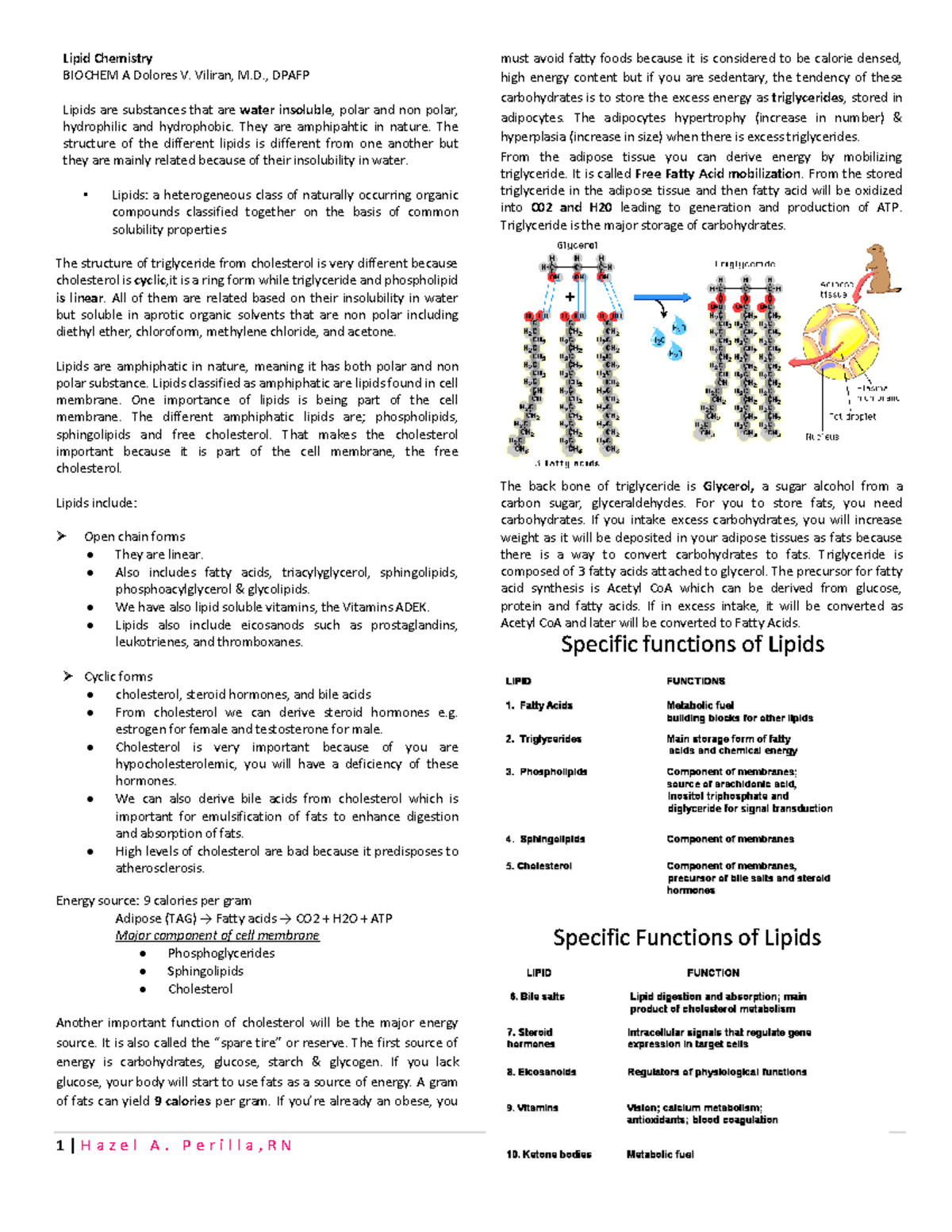 Lipid Chemistry Overview - BIOCHEM A Final Exam Study Notes - Studocu
