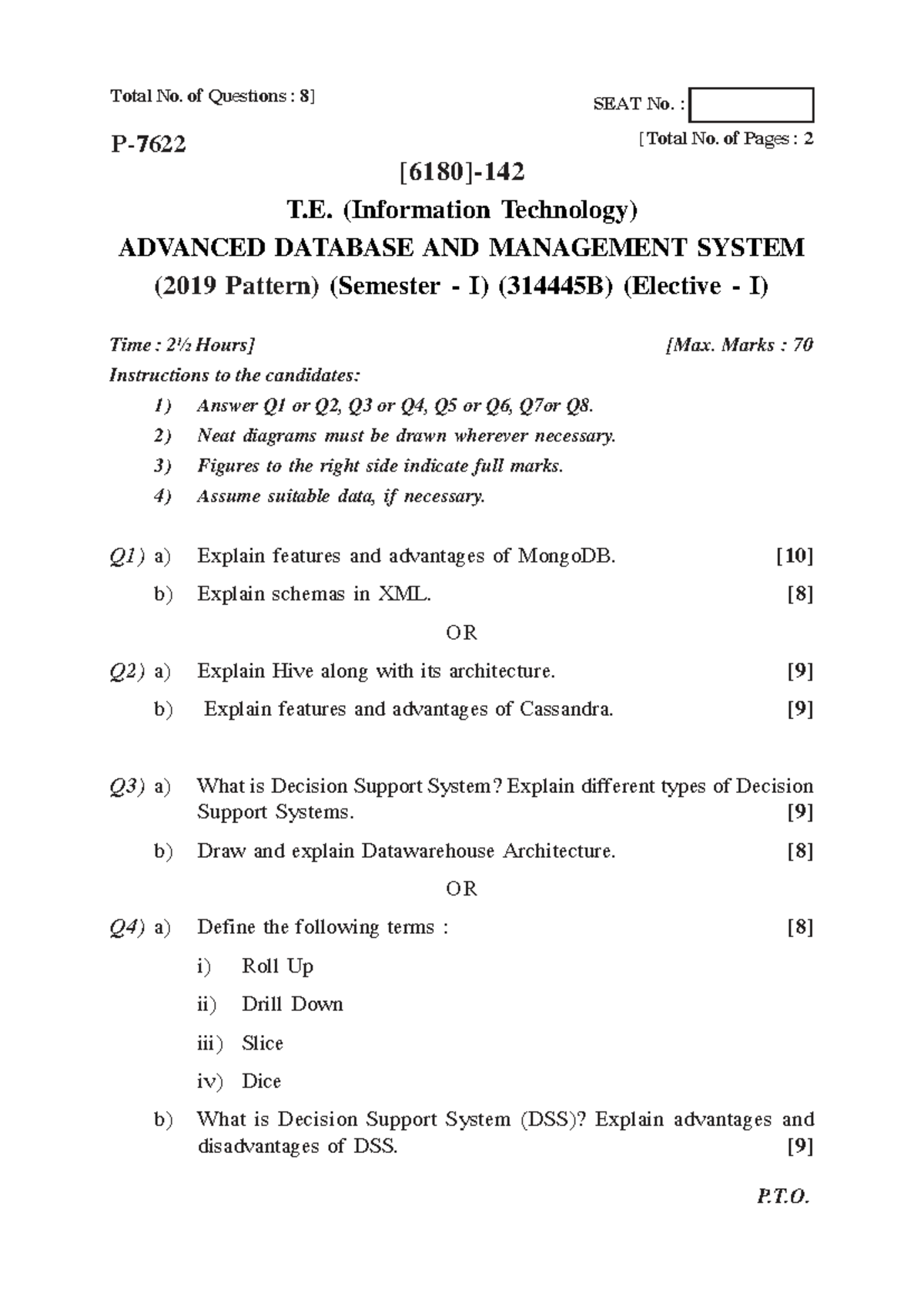 Adbms T.E. (IT) Advanced Database Management System Exam Notes - Oct ...