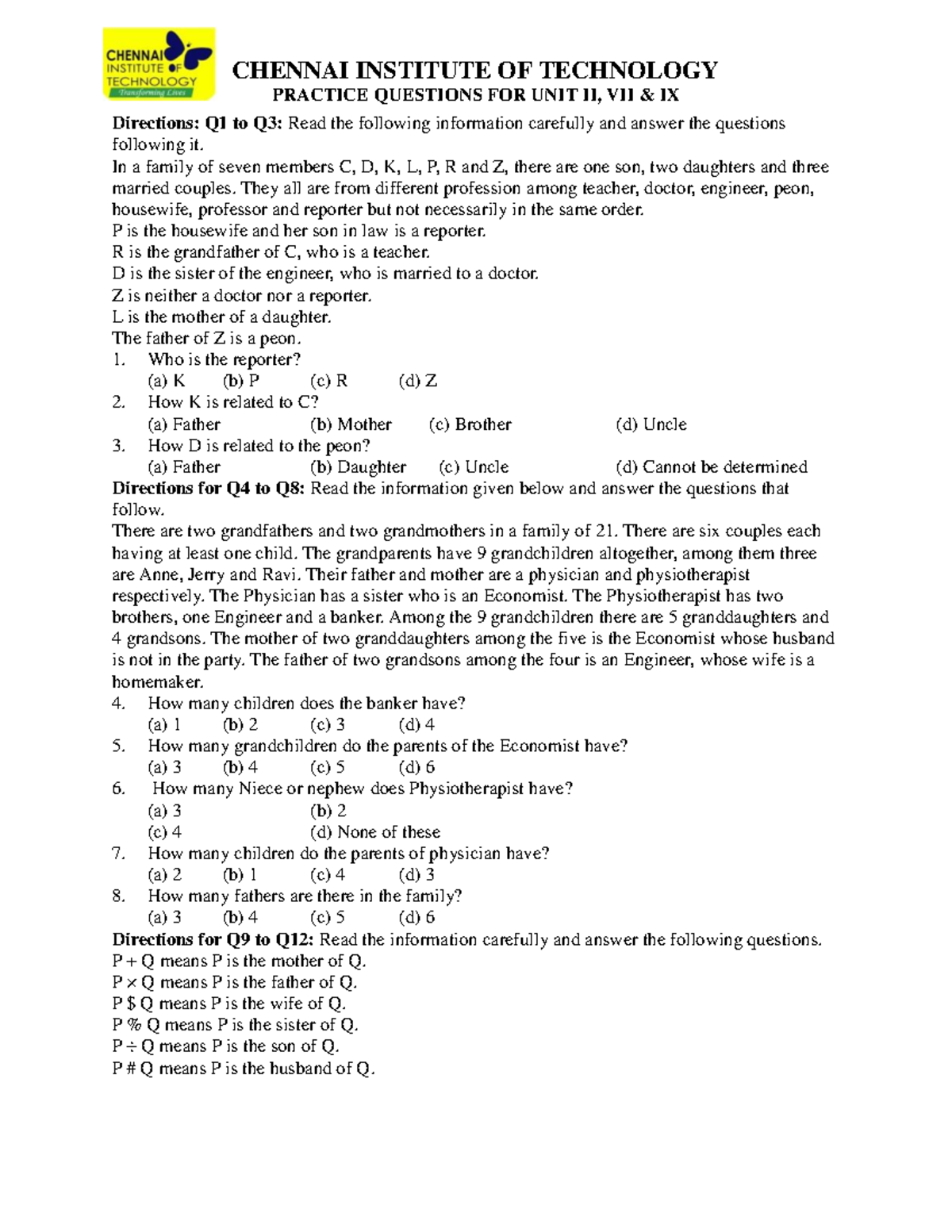 EPC Practice Questions for Unit II, VII & IX - Studocu
