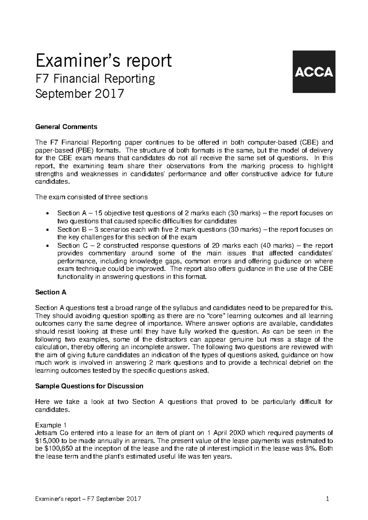 F7-examreport-s17 - Please give as much additional information as ...