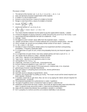 FM 101: Comprehensive Financial Management Reviewer Guide - Studocu