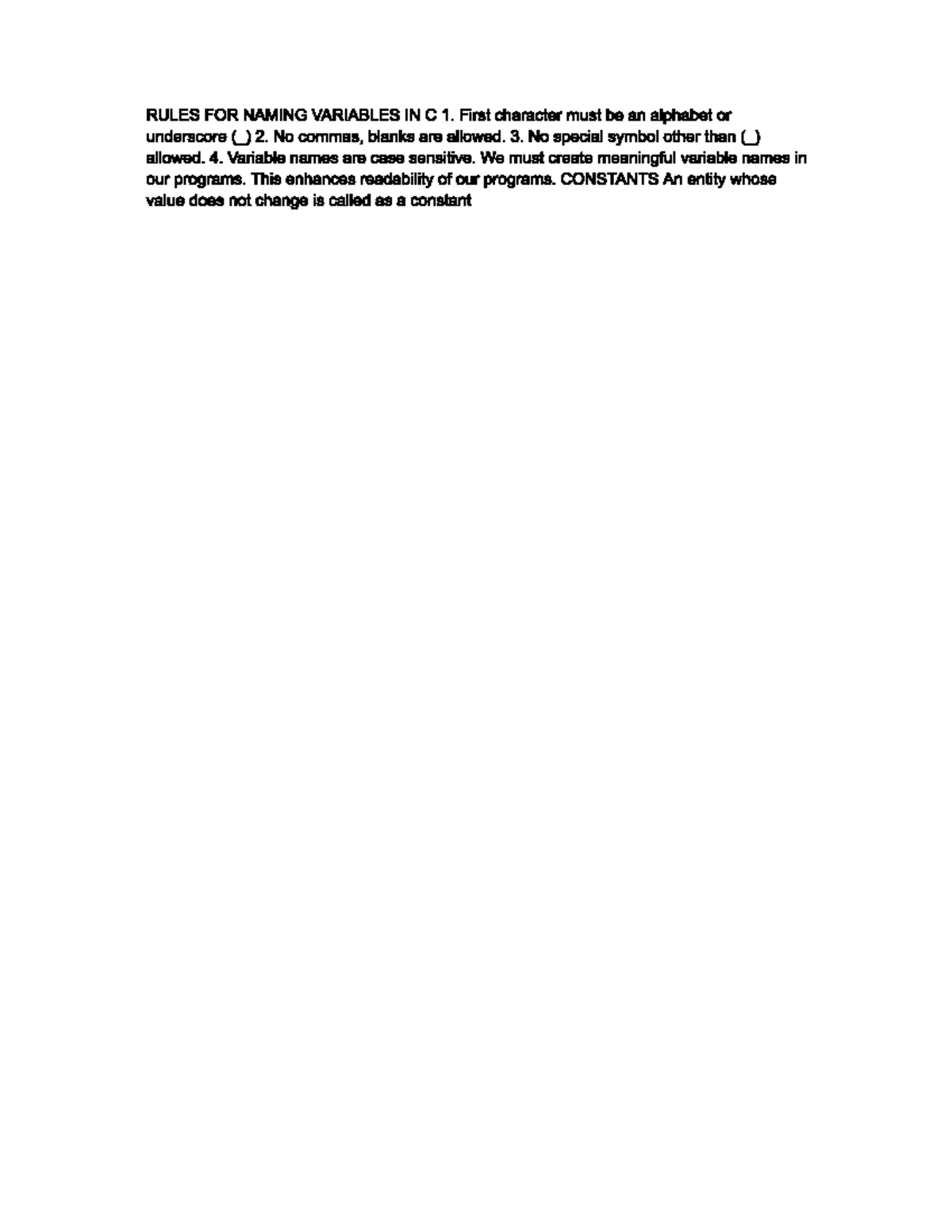 Aaa - padh lo sub - C Programming - RULES FOR NAMING VARIABLES IN C 1 ...