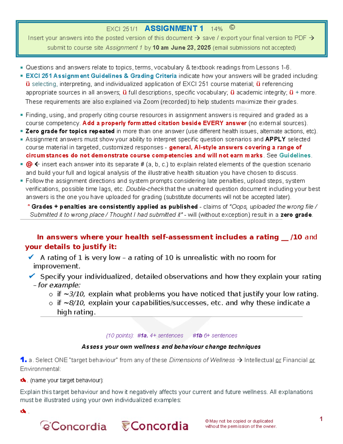 EXCI 251 Assignment 1: Guidelines and Answer Requirements - Studocu