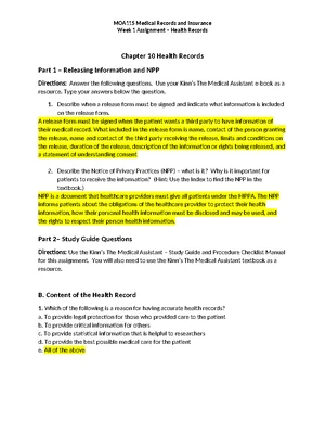 MAS115 Week 1 Assignment: Exploring the Medical Assistant Role - Studocu