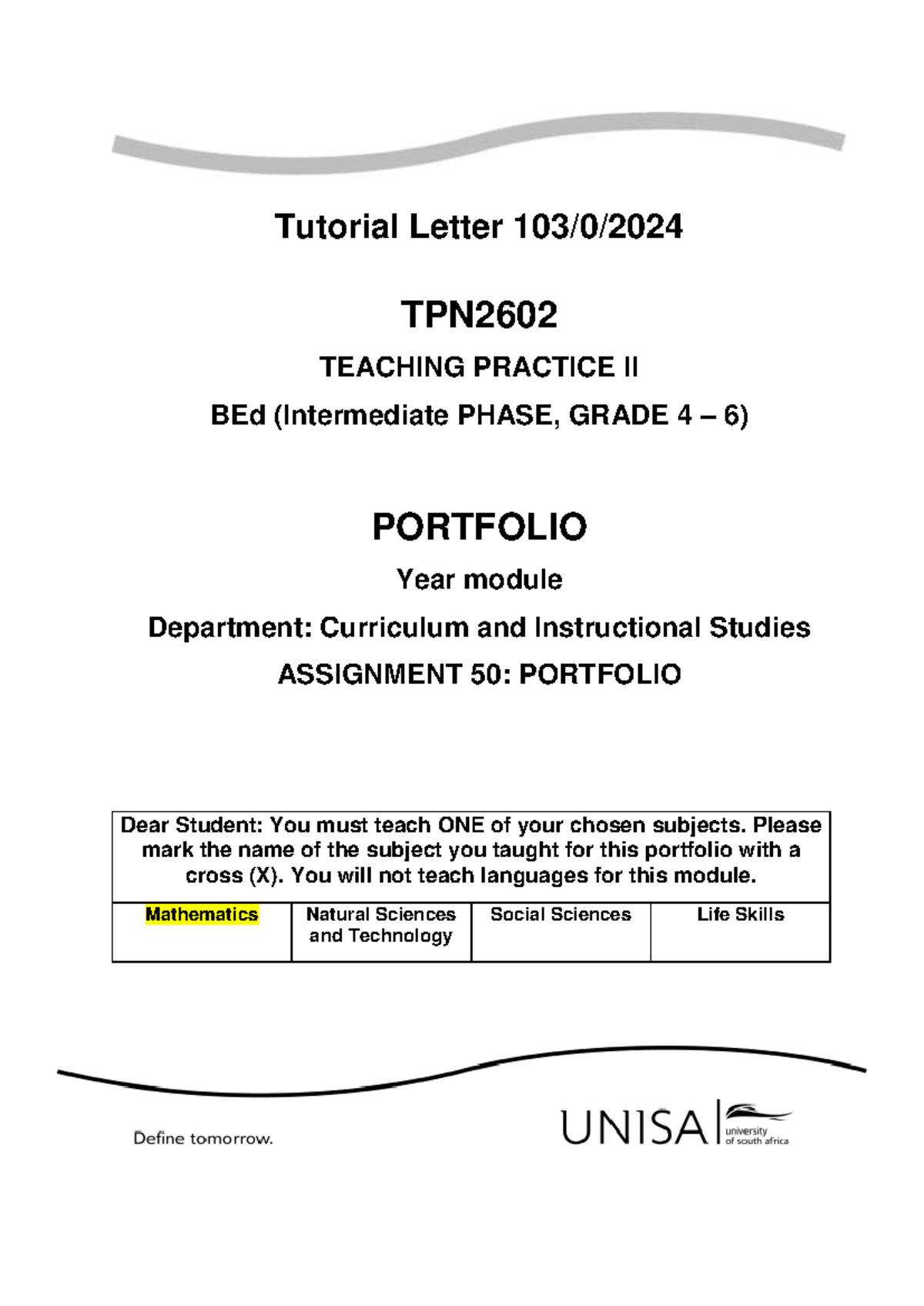 TPN2602 - Teaching Practice II Portfolio Observations and Reflections ...