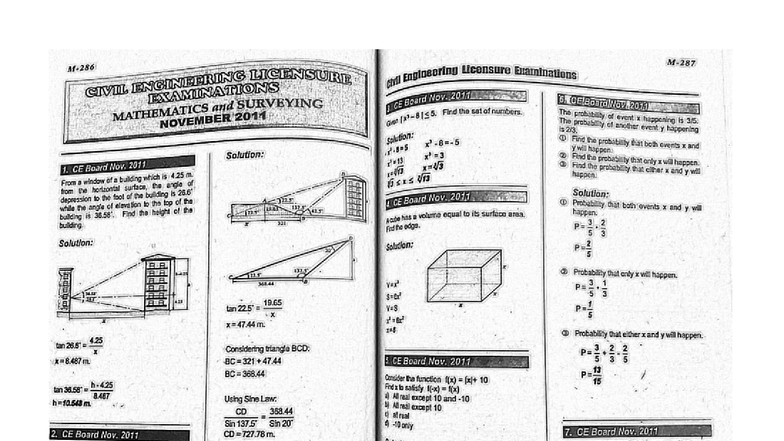 Civil Engineering Licensure Examinations: CE Board Nov. 2011 Solutions ...