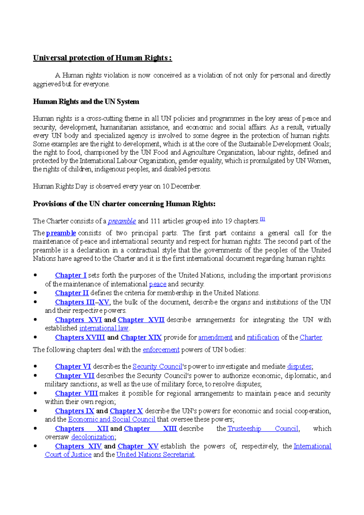 Human Rights Overview and the UN System - Units 2 & 3 - Studocu