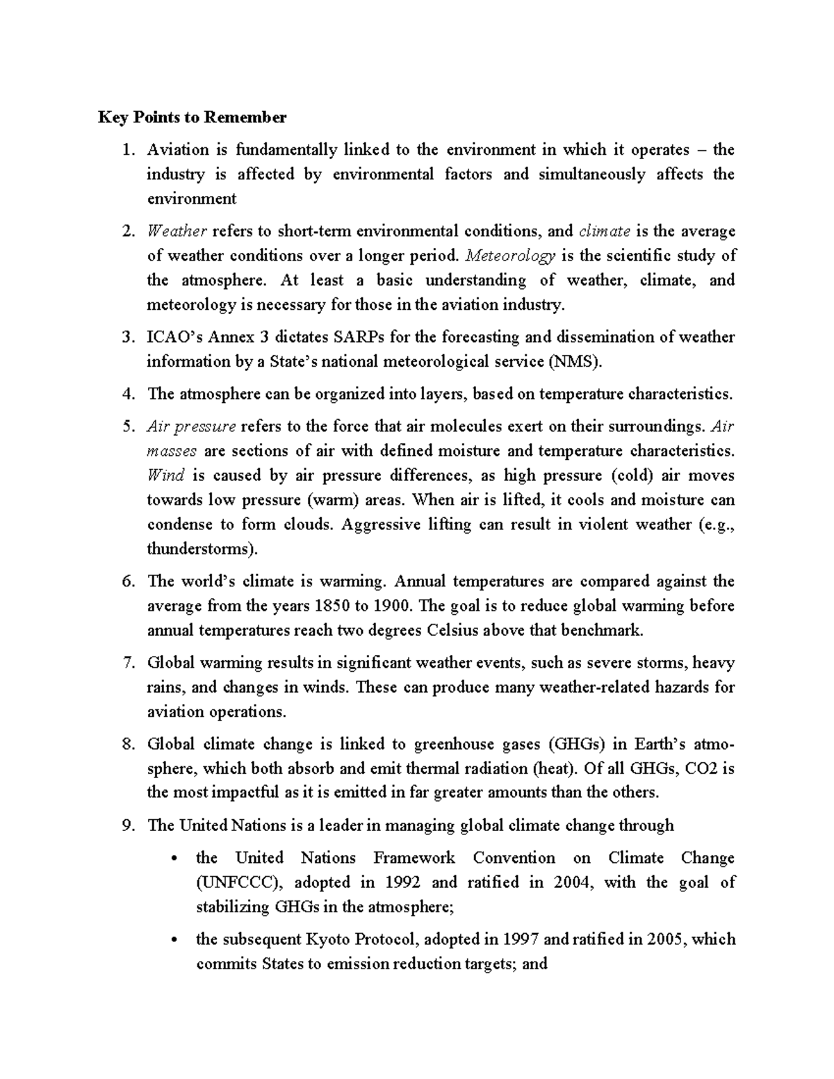 Aviation and Environment: Key Points for Understanding Weather Impact ...