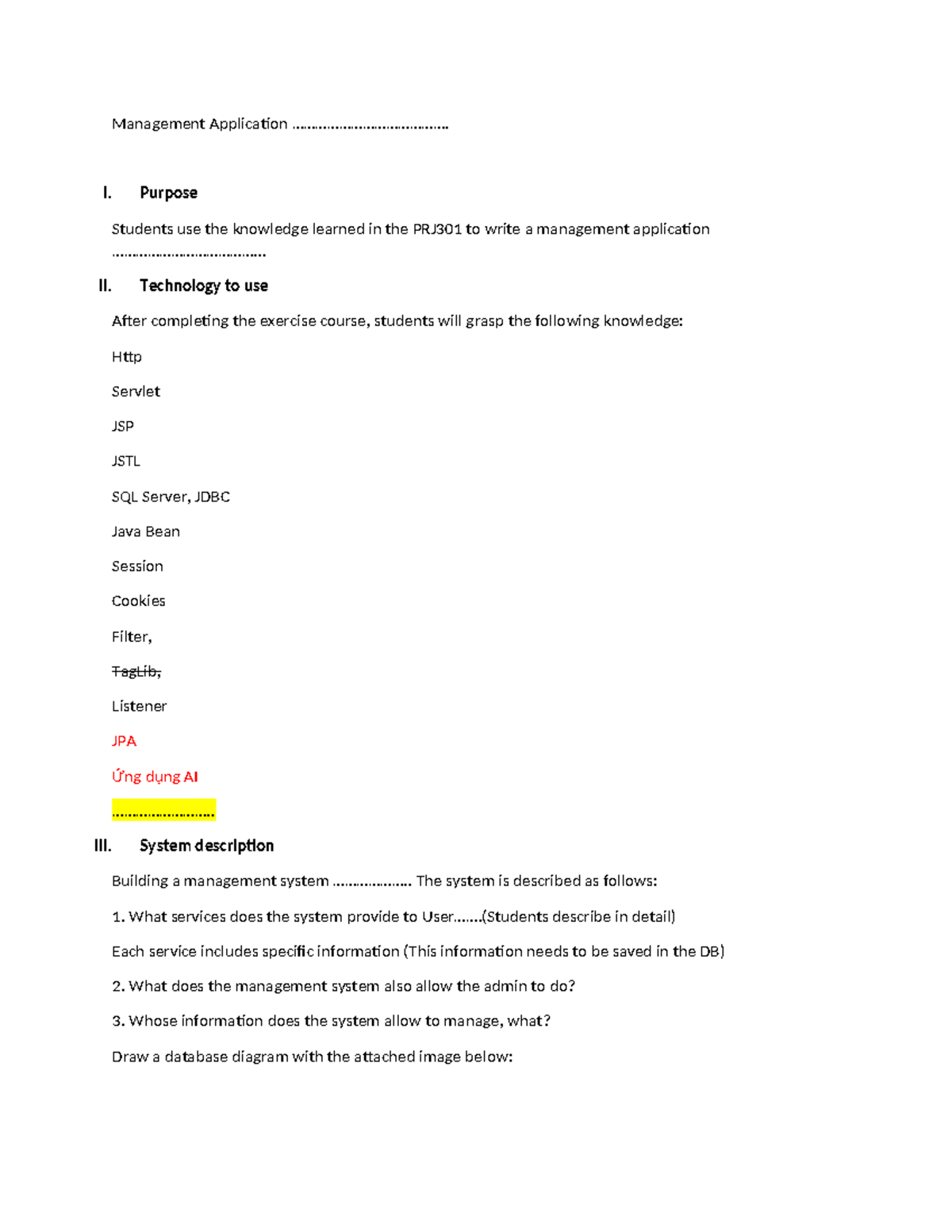 Case Study for Assignment PRJ301: Management System Development - Studocu