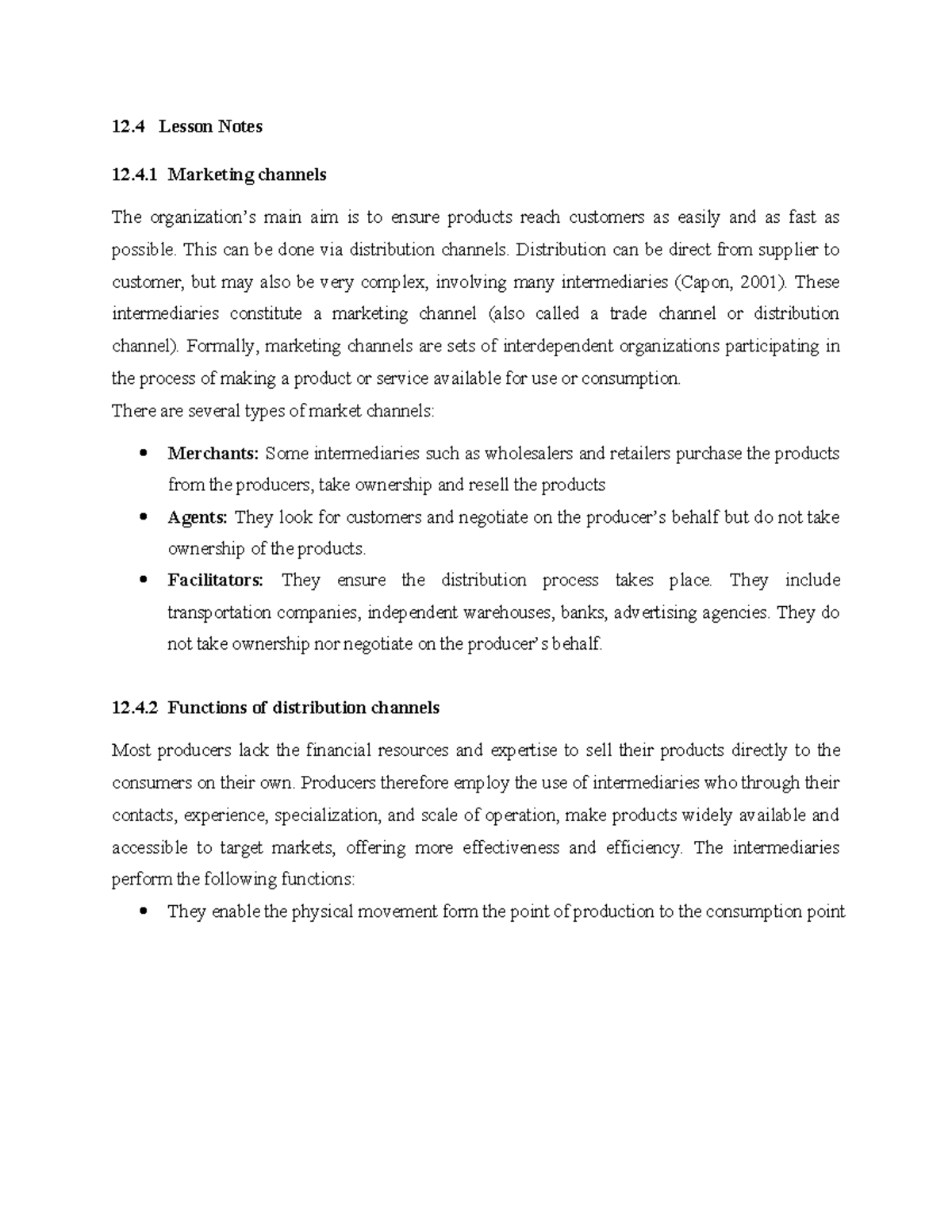 Lesson 12.4 Marketing Channels and Distribution Strategies - Studocu
