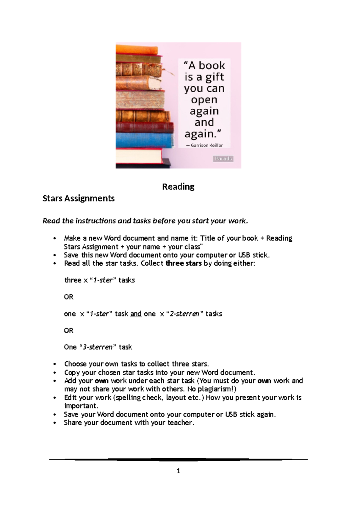 Star Assignments Opdrachten: Creatieve Taken en Instructies - Studeersnel