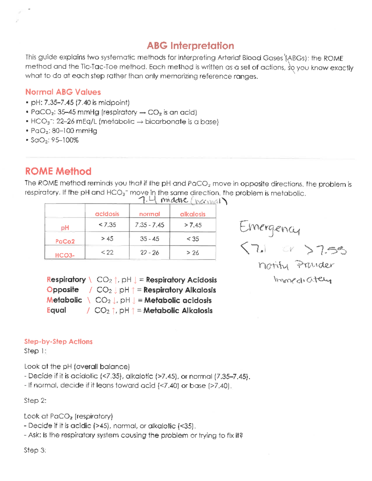 ABG Interpretation: ROME Method & Systematic Analysis Guide - Studocu