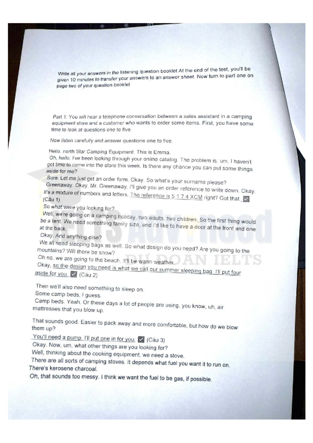 IELTS Advanced Listening Test 5 Transcript - Studocu