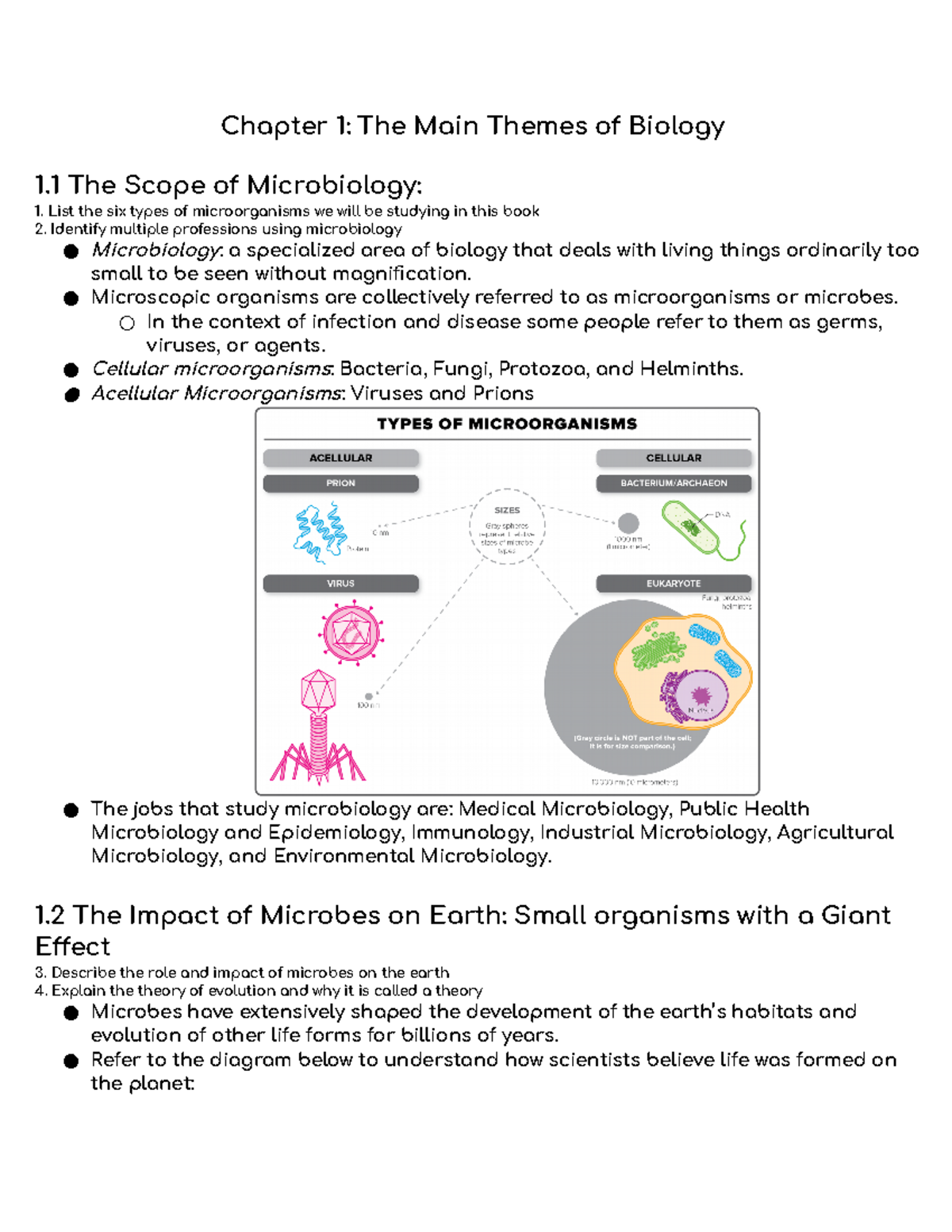 BIO 257 Chapter 1: Exploring the Core Themes in Microbiology - Studocu