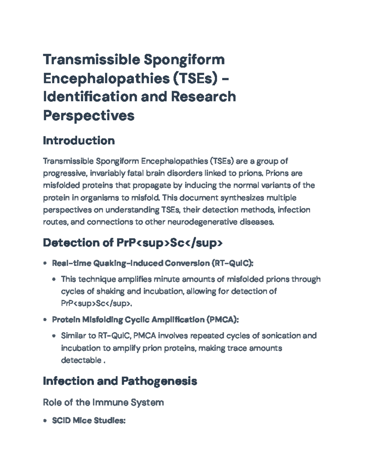 Transmissible Spongiform Encephalopathies (TSEs): Research Perspectives ...