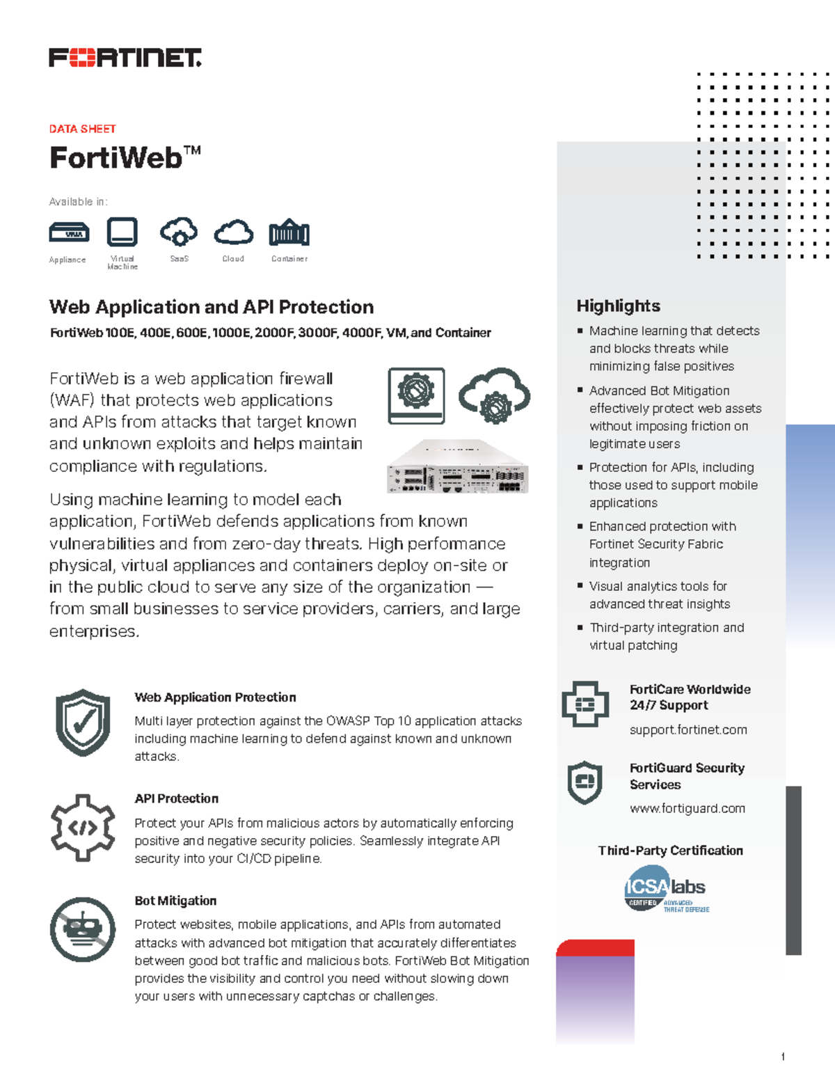FortiWeb™ Web Application Security Overview - Data Sheet - Studocu