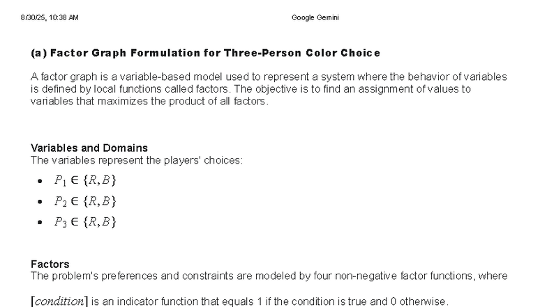 10:38 AM Google Gemini: Factor Graphs & CSP Analysis - Studocu