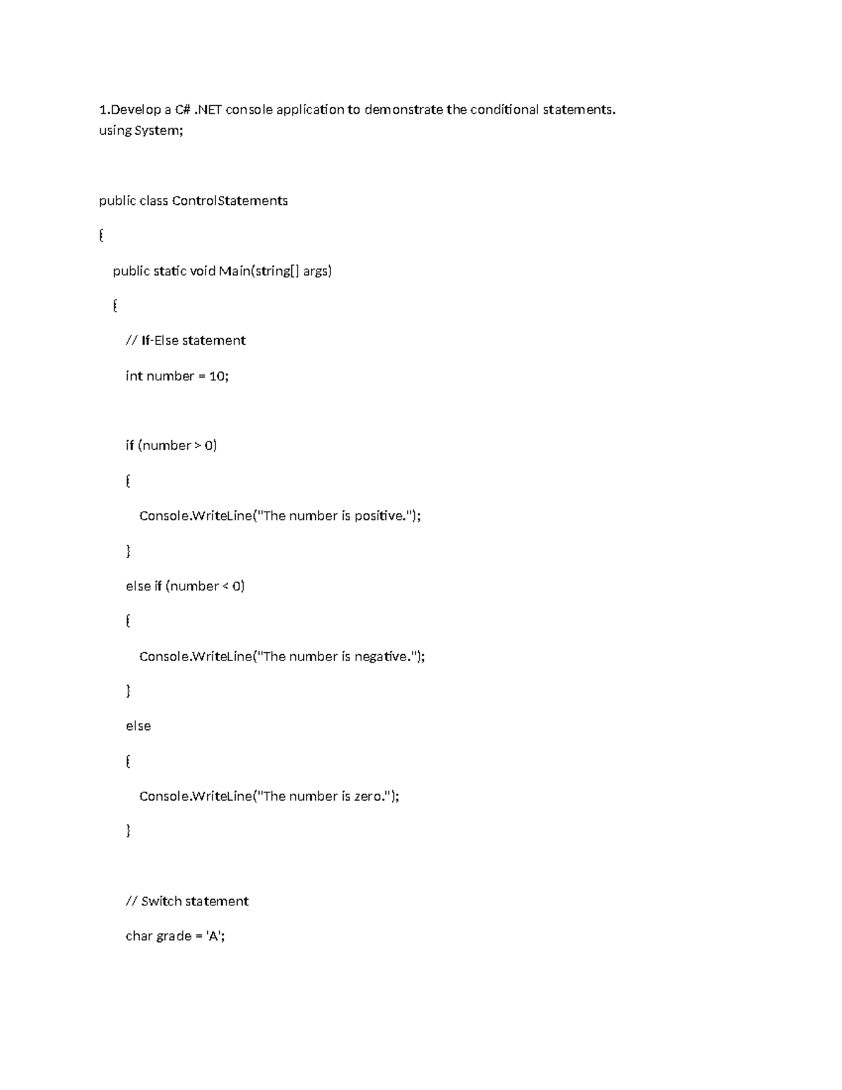 C# Control Statements & OOP Concepts: Console App Development Guide ...