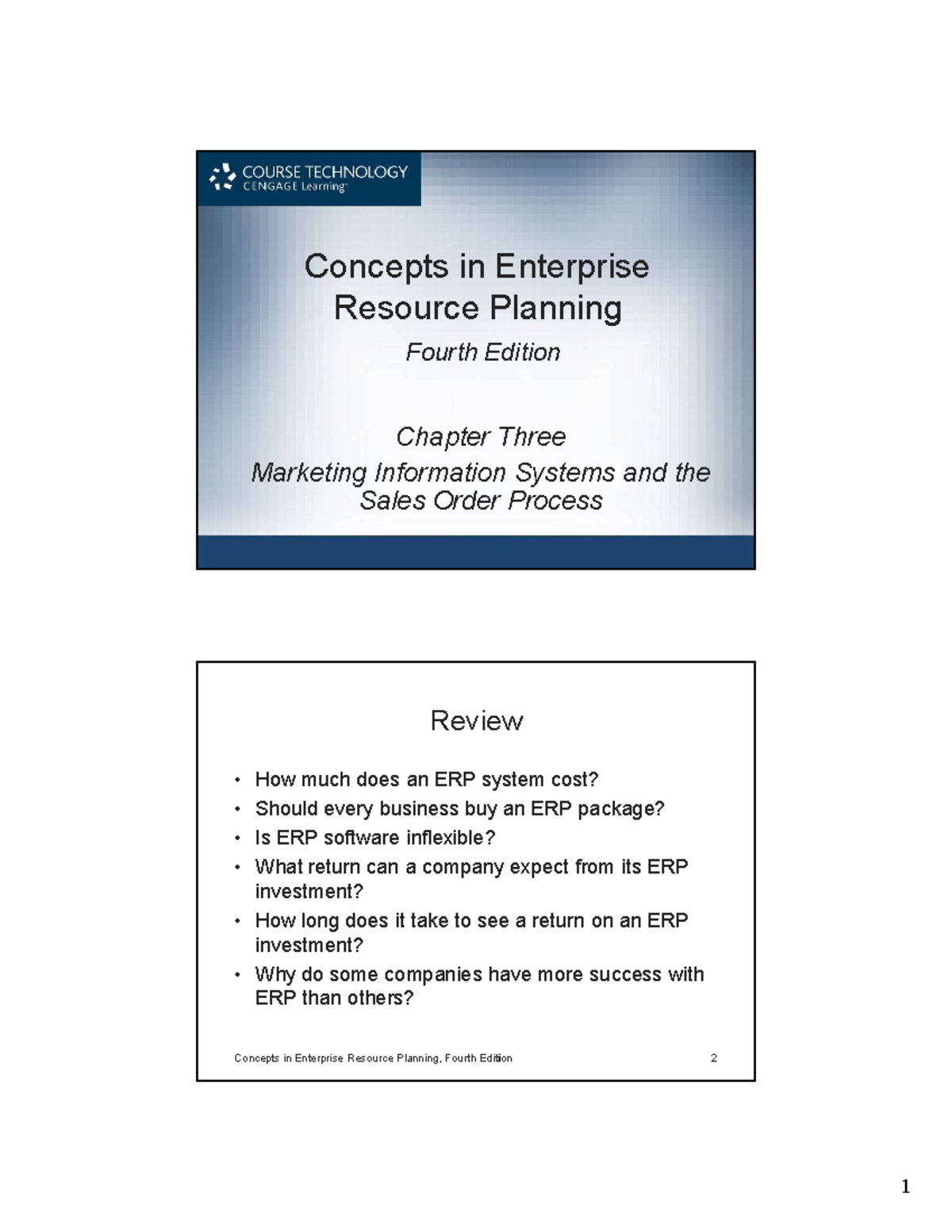 Chapter 3 - Marketing Info Systems & Sales Order Process in ERP - Studocu