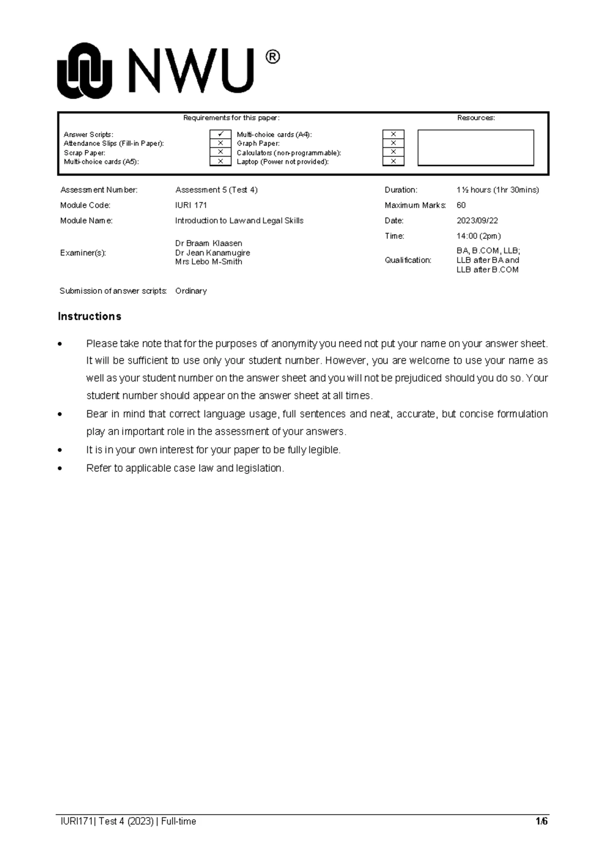 POLI 123 - none - POLI 123 ASSIGNMENT 1 LECTURER: DR. P HEYDENRYCH ...
