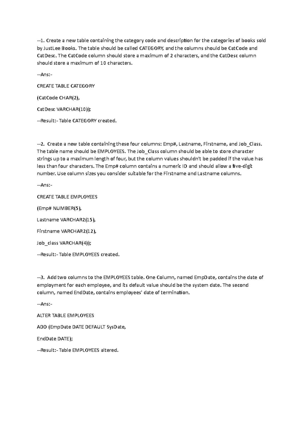 Wk 7 HW - SQL Table Creation and Modification Exercises - Studocu