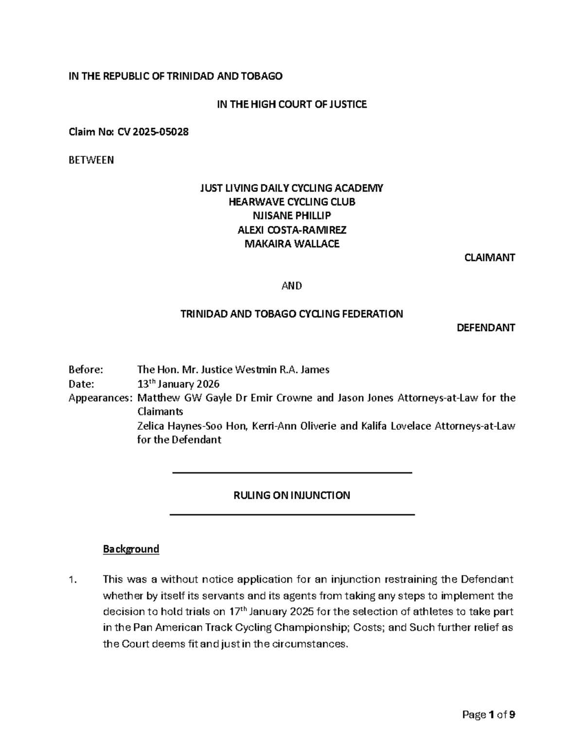 CV2025-05028 Ruling on Injunction: Just Living Daily Cycling et al v ...