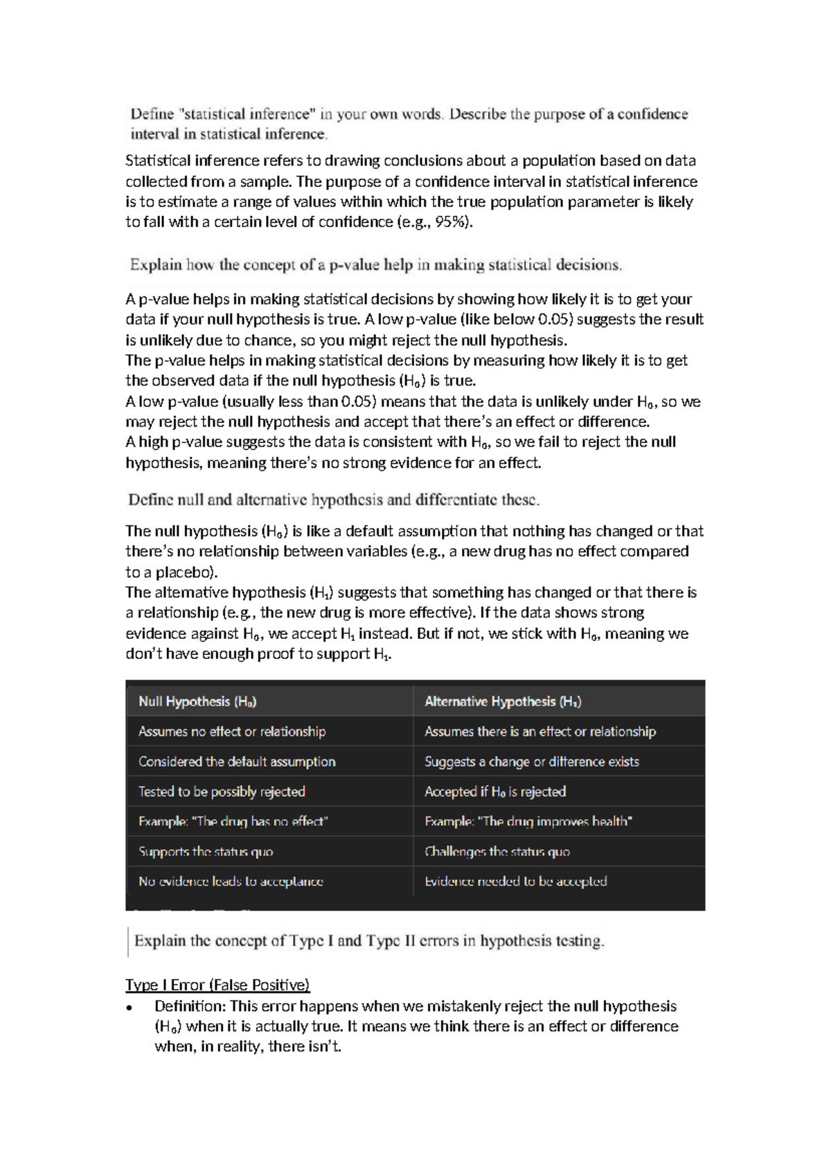 Statistical Inference and Hypothesis Testing in DATA SCIENCE - Studocu