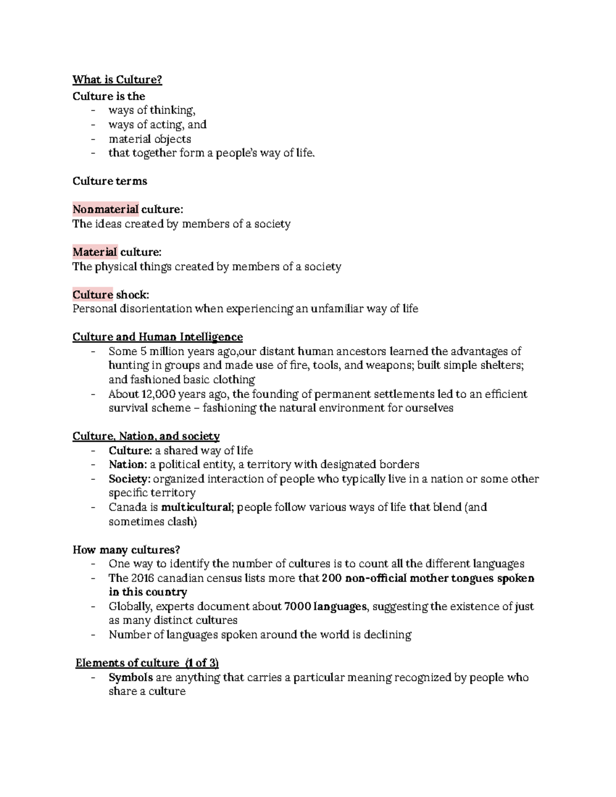 Sociology 101: Chapter 2 Lecture Notes on Culture and Society - Studocu
