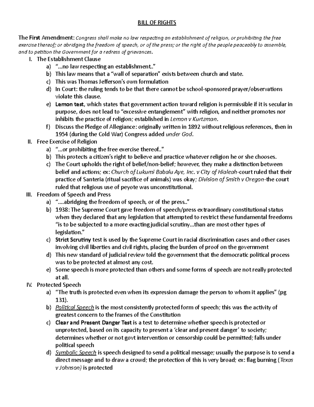 BILL OF Rights - All kinds of federal government materials. - BILL OF ...