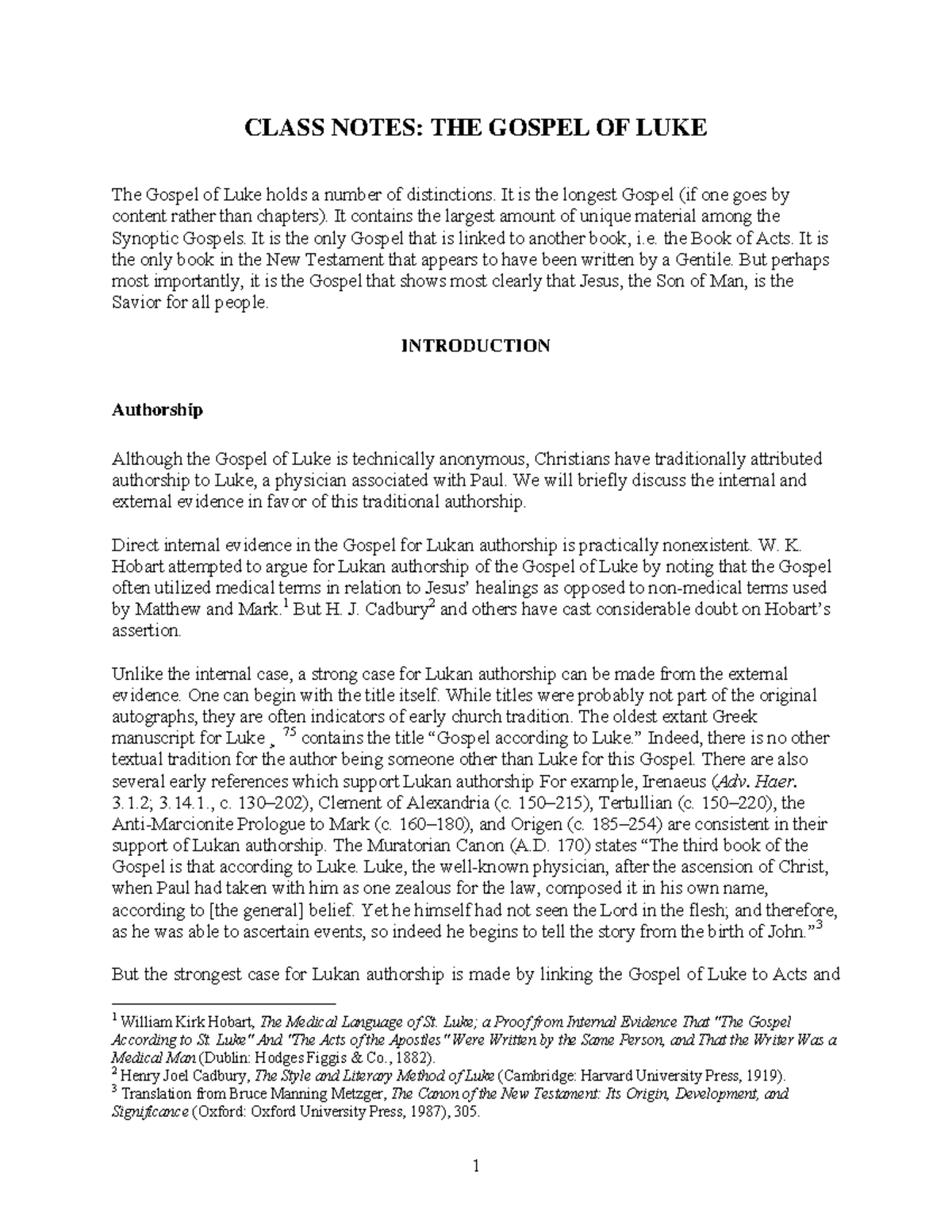 LUKE Class Notes - PRACTICUM: Understanding the Gospel of Luke - Studocu