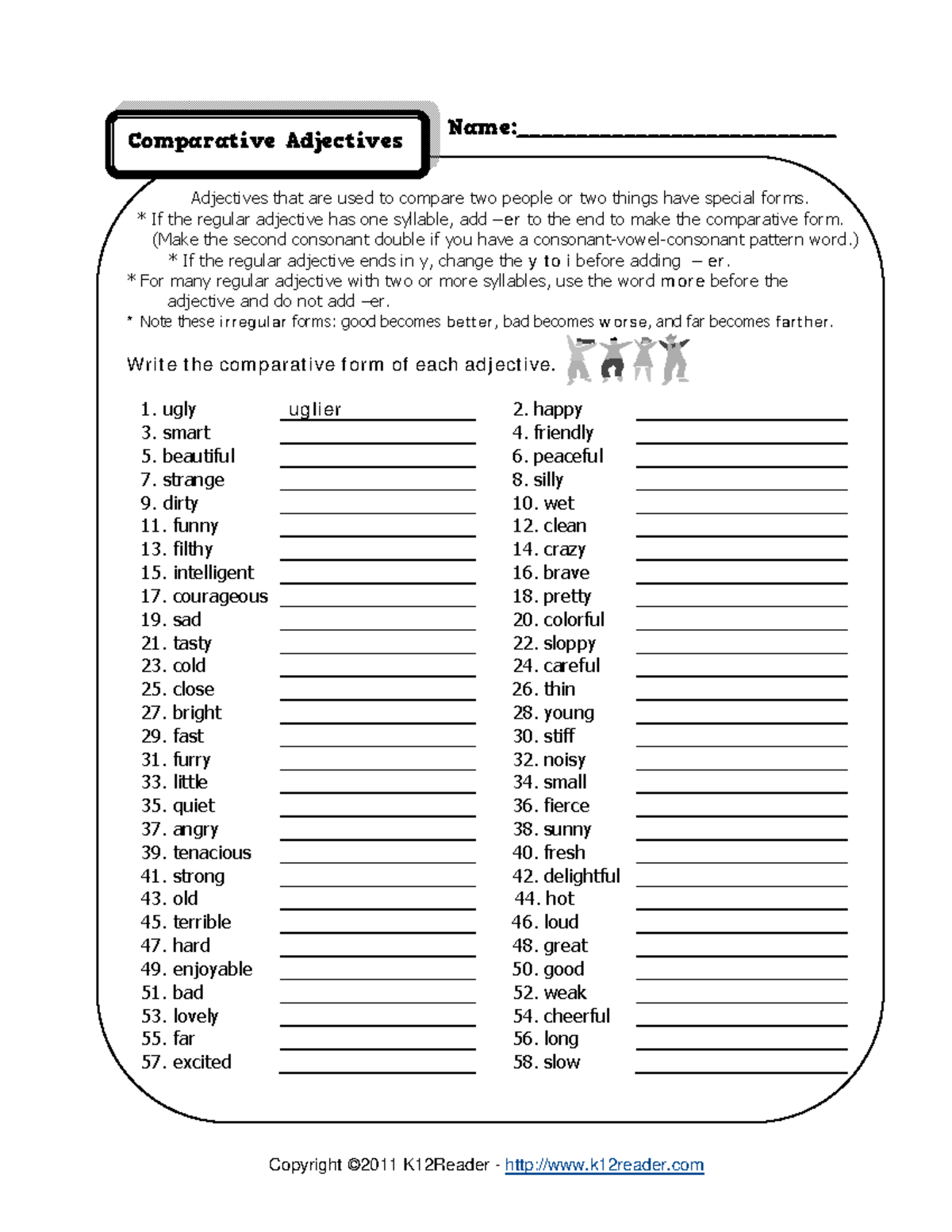 Comparative Adjectives: Forms and Examples for English Learners - Studocu