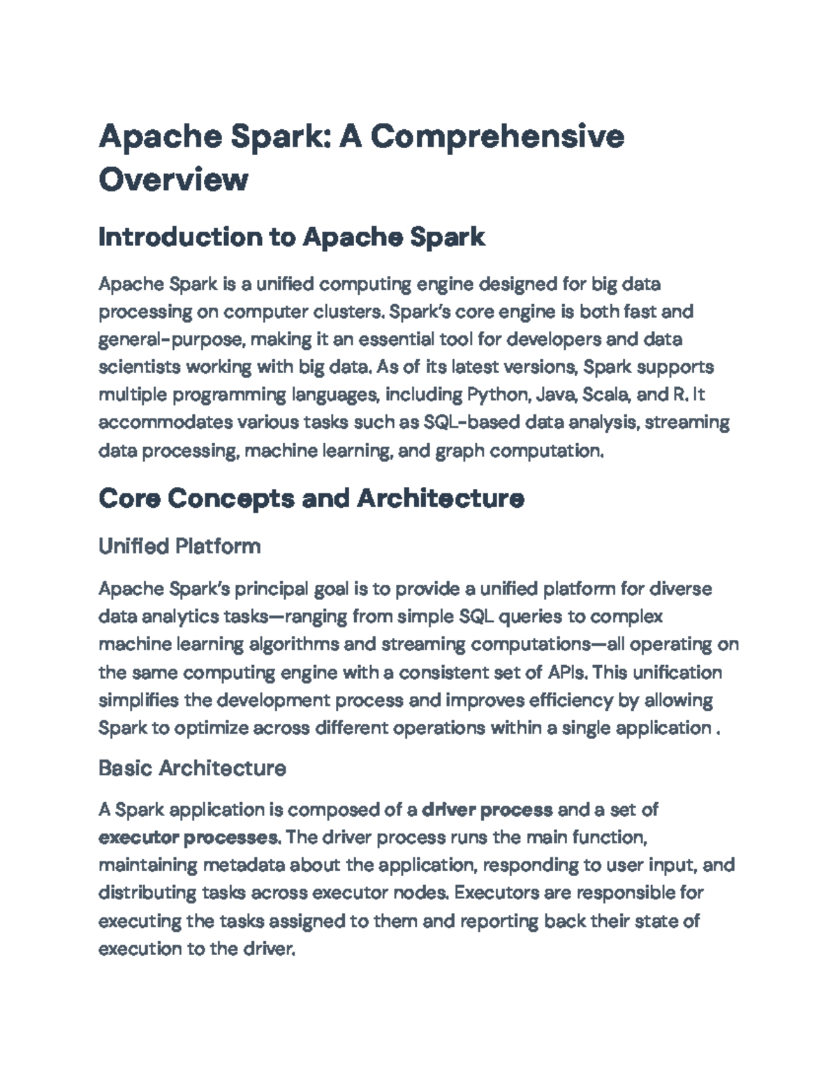 Apache Spark Overview: Unified Big Data Computing Engine Insights ...