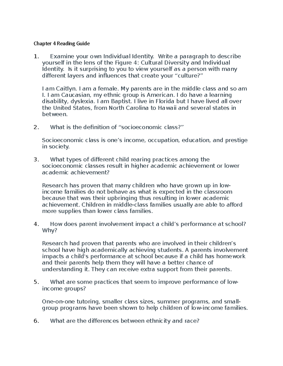 Chapter 4 Assignment: Exploring Cultural Diversity and Identity - Studocu