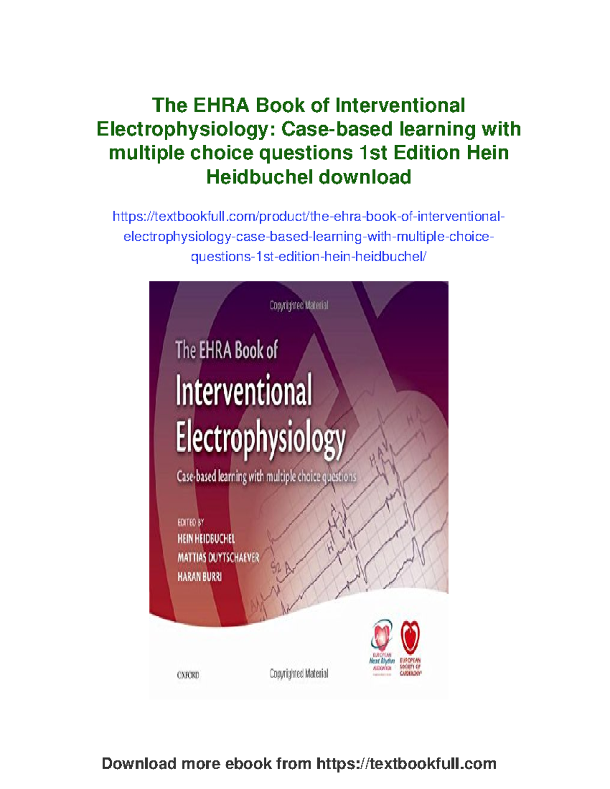 EHRA MCQs: The EHRA Book of Interventional Electrophysiology 1st Ed ...