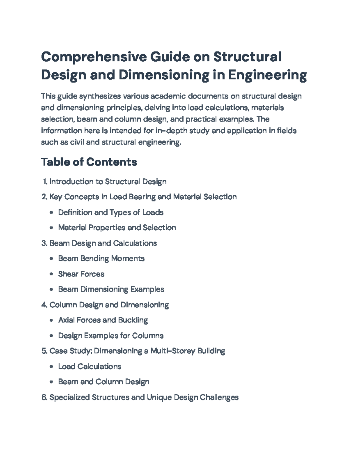 Comprehensive Structural Design Principles and Dimensioning Guide ...